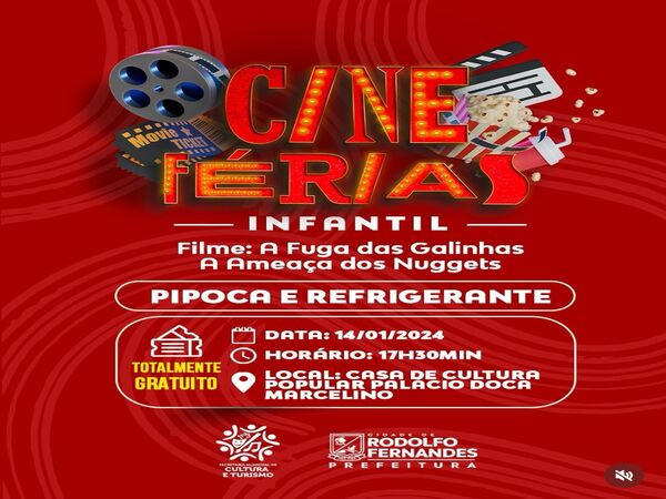 CINE FÉRIAS INFANTIL NA CASA DE CULTURA POPULAR PALÁCIO DOCA MARCELINO!