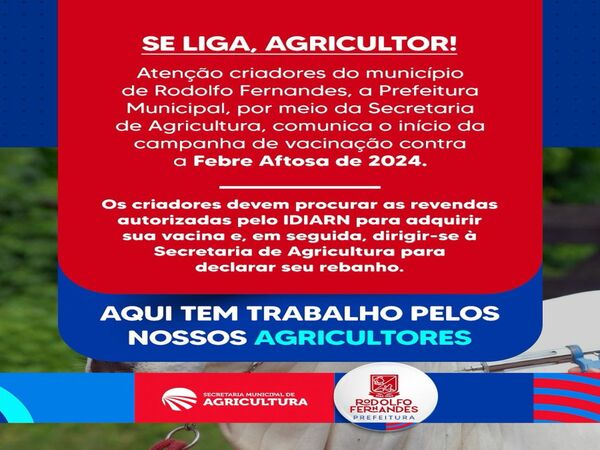 COMUNICADO AOS AGRICULTORES